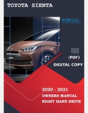 TOYOTA SIENTA 2020-2021 OWNERS MANUAL IN ENGLISH
